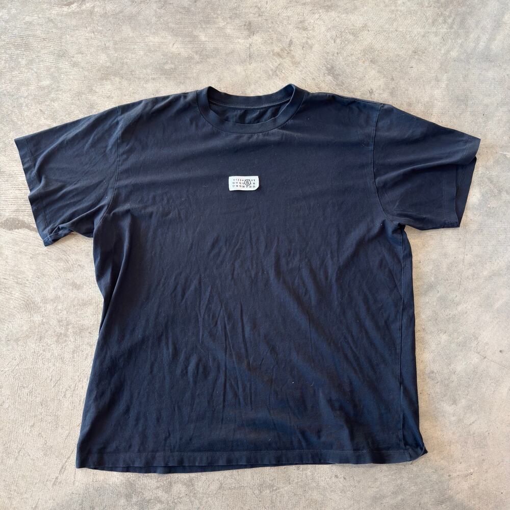 MM6 MAISON MARGIELA Numeric Logo Patch T-Shirt Black Mens XL SH0GC0032 S24312